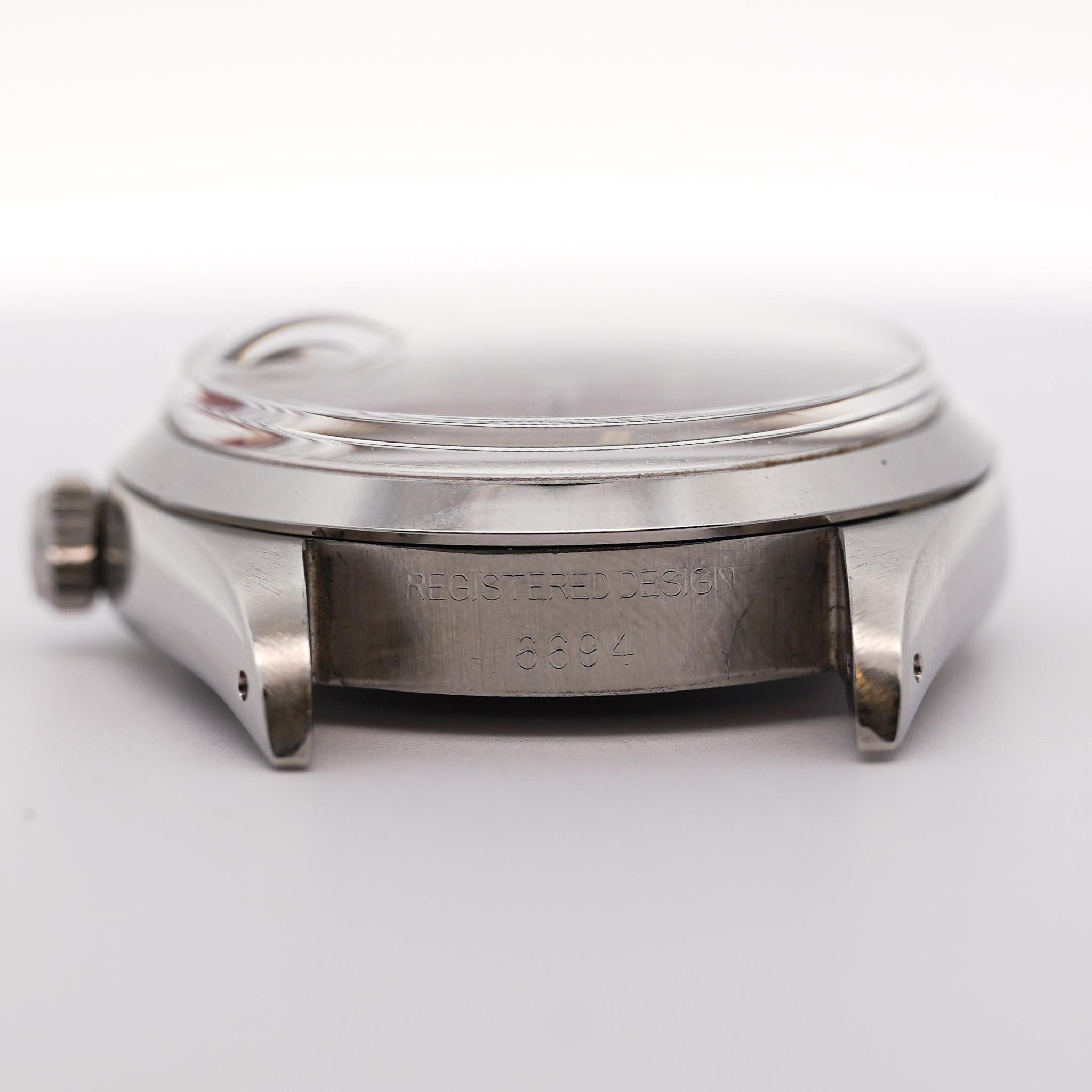 Rolex Precision OysterDate Red Dial 34MM Watch Face In Excellent Condition For Sale In Miami, FL