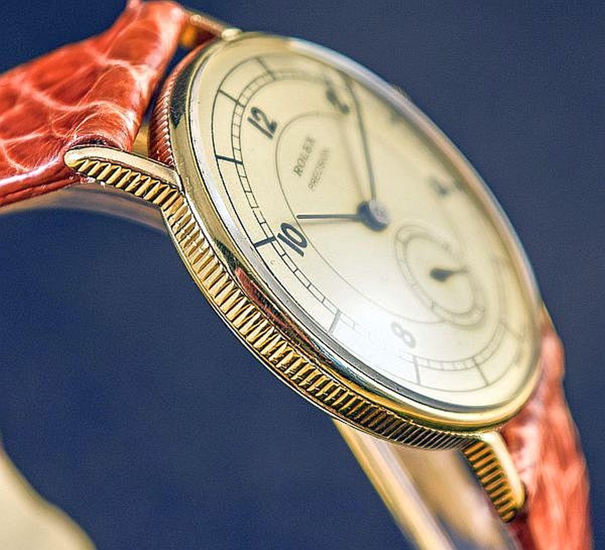  Rolex Precision Ref 1923 Rare Coin edge Vintage Watch In Good Condition In London, GB