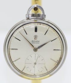 Rolex Precision Ref. 3400 Openface, Keyless Lever Pocket Watch, Stainless Steel