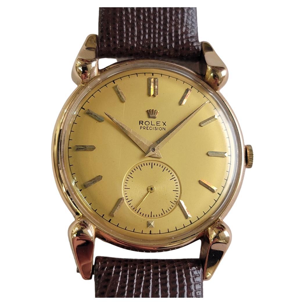 Rolex Precision Ref 4431 18k Rose Gold Mens 1940s 33mm Manual Wind RA689