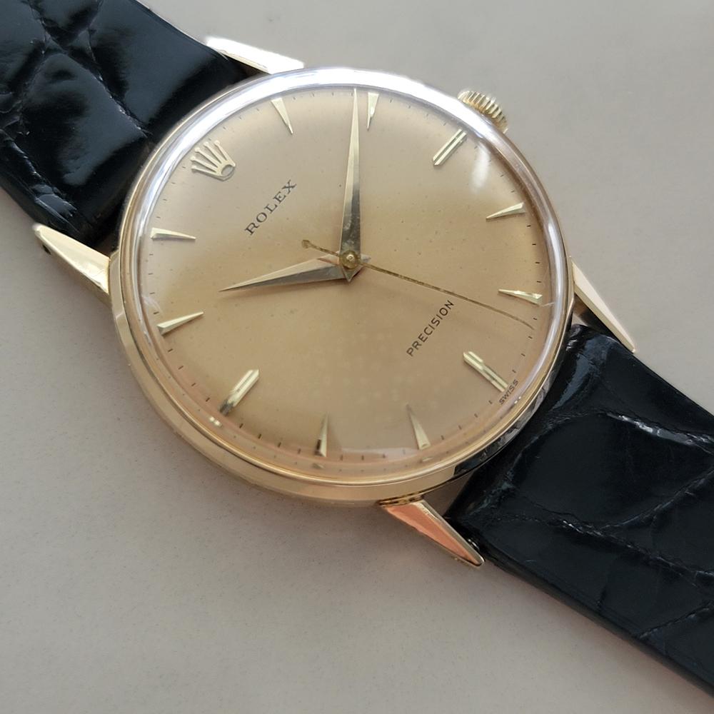 Rolex Precision Ref 8961 Oro macizo 18k Reloj de caballero de cuerda manual 1950 RA634 en Excelente estado para la venta en Beverly Hills, CA