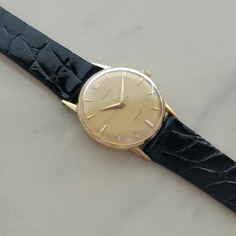 Rolex Precision Ref 8961 Oro macizo 18k Reloj de caballero de cuerda manual 1950 RA634 en venta 3