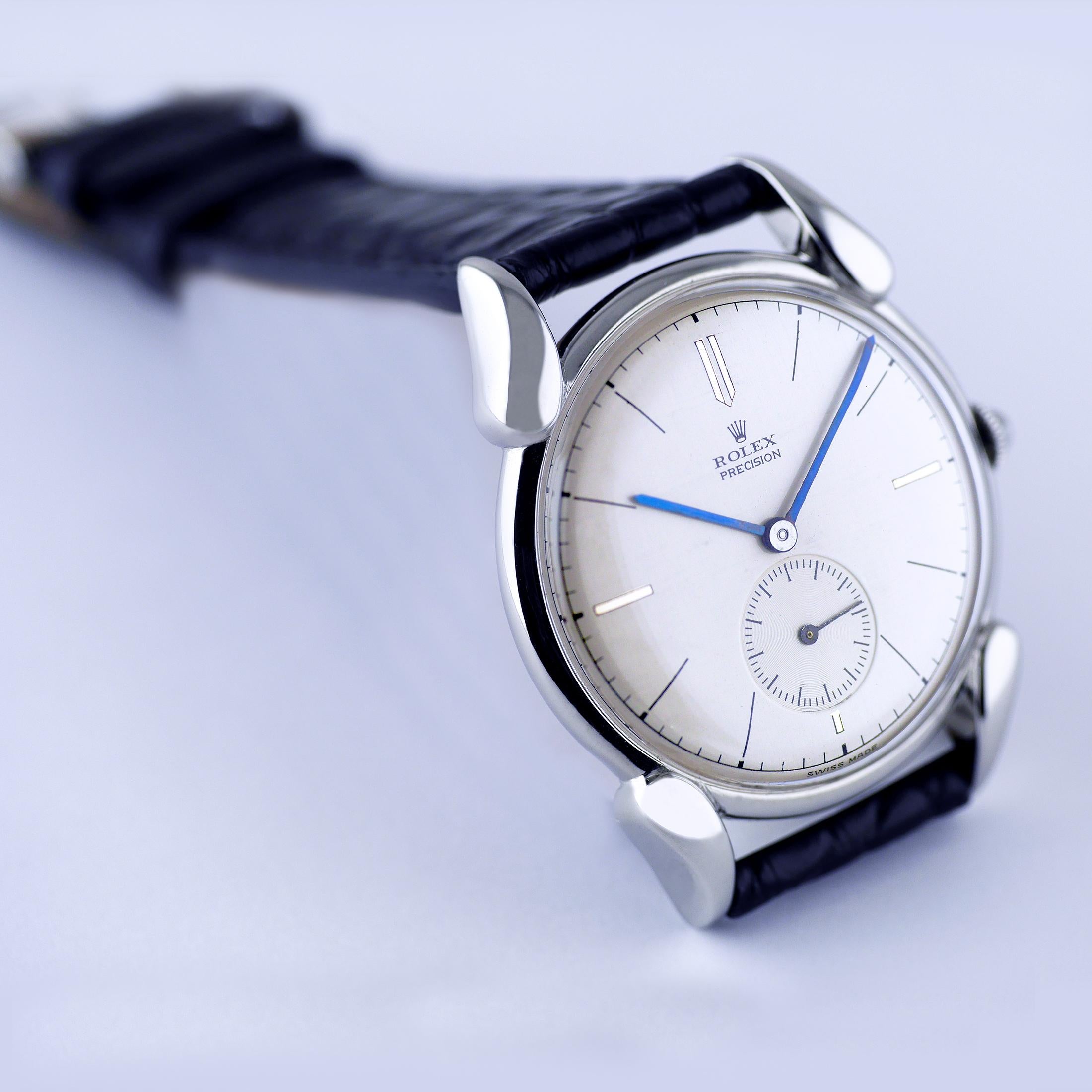 Men's Rolex Precision Steel Wristwatch, c1945 For Sale