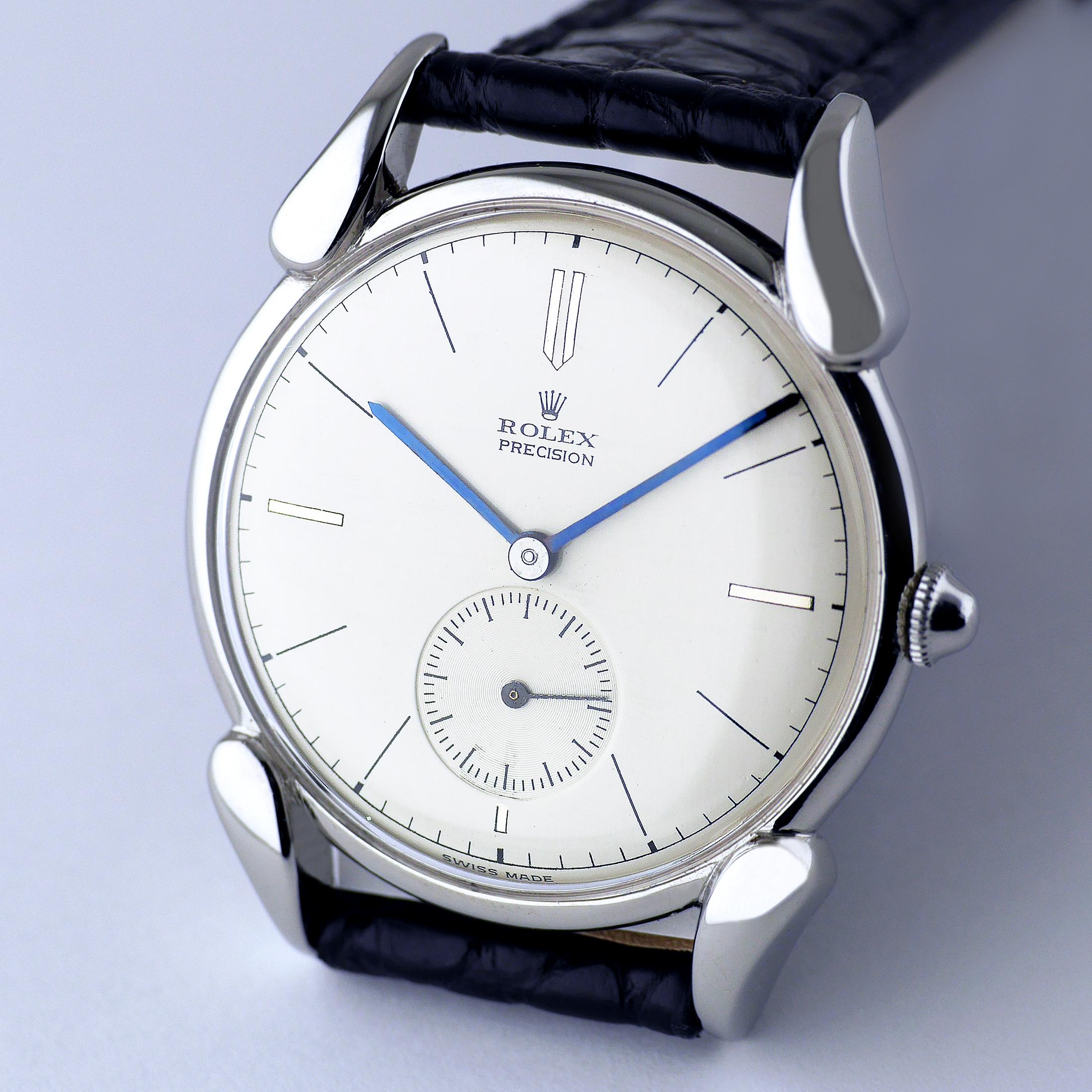 Rolex Precision Steel Wristwatch, c1945 In Excellent Condition In London, GB