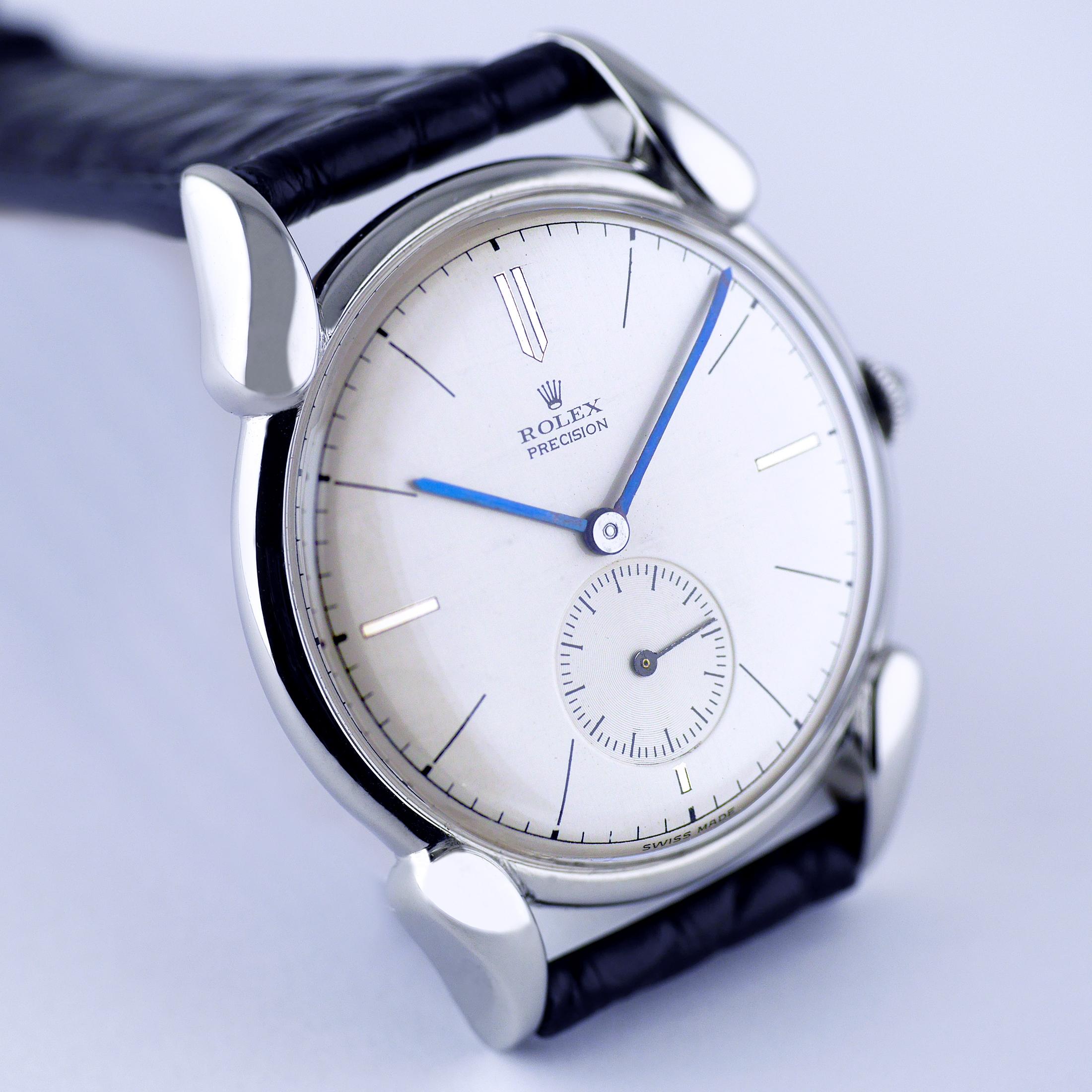 Rolex Precision Steel Wristwatch, c1945 For Sale 3