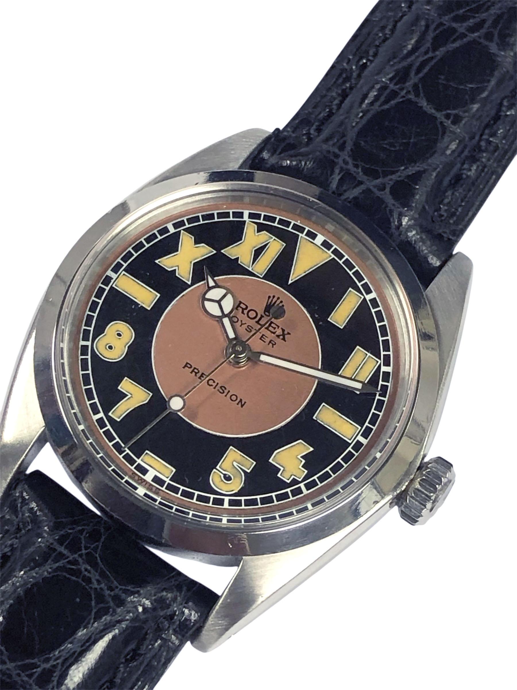Rolex Precision Vintage Handaufzug Stahl-Armbanduhr für Damen oder Herren im Angebot