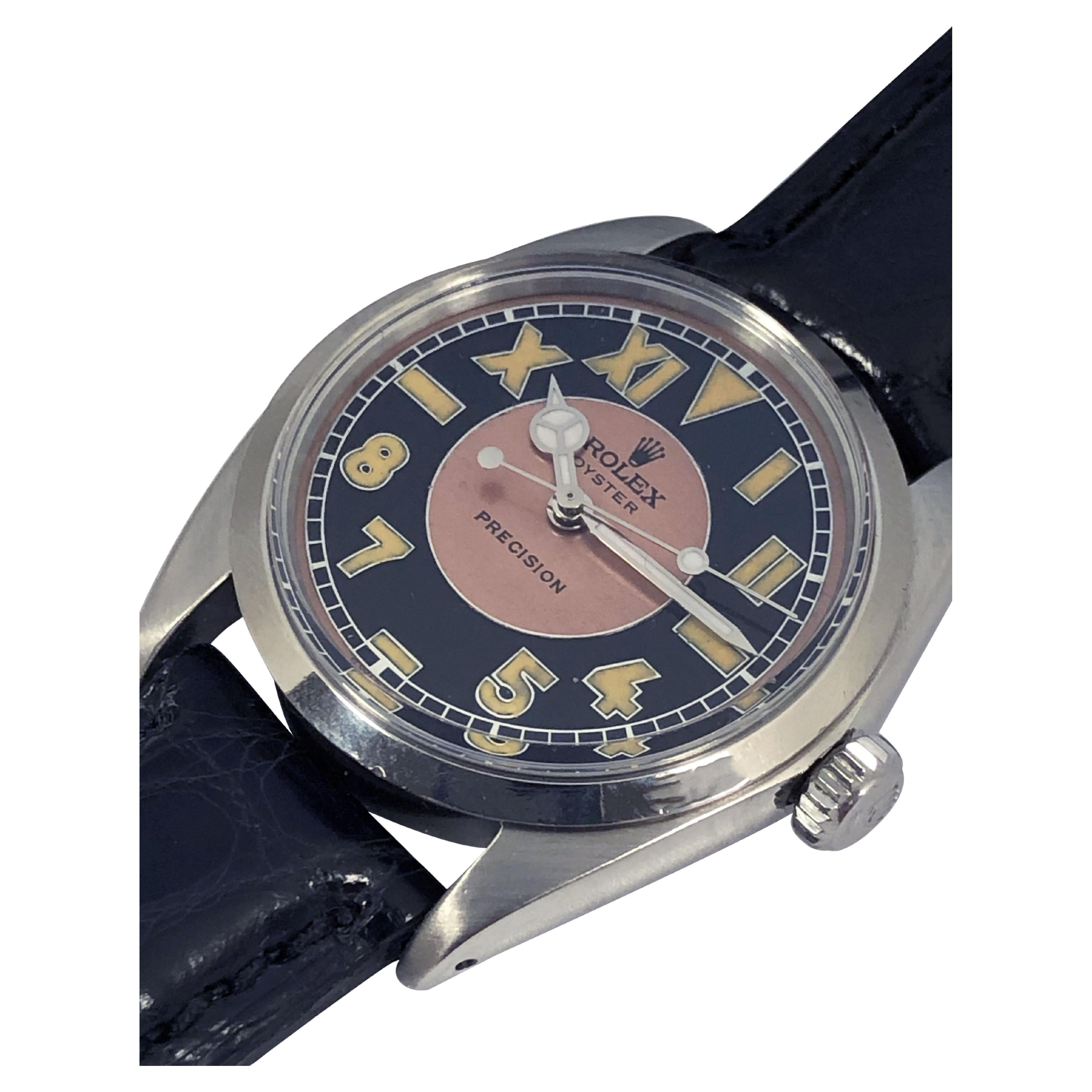 Orologio da polso Rolex Precision Vintage in acciaio con quadrante California