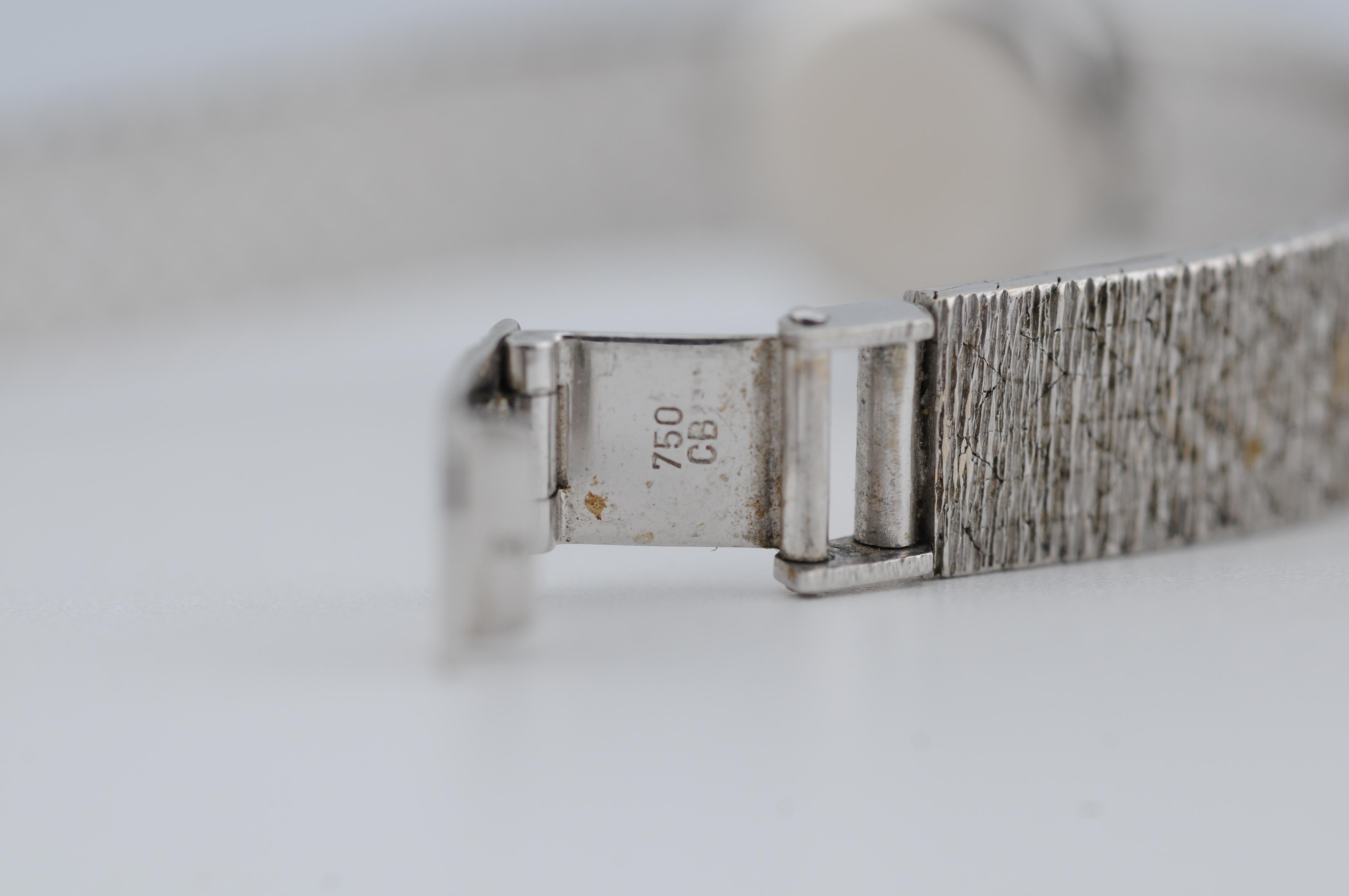 Montre Rolex Precision en or blanc 18k avec lunette en diamant Swiss Made en vente 3