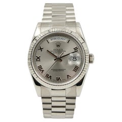 Rolex President 118239 Day-Date con numeri romani in oro bianco 18 carati 36 mm