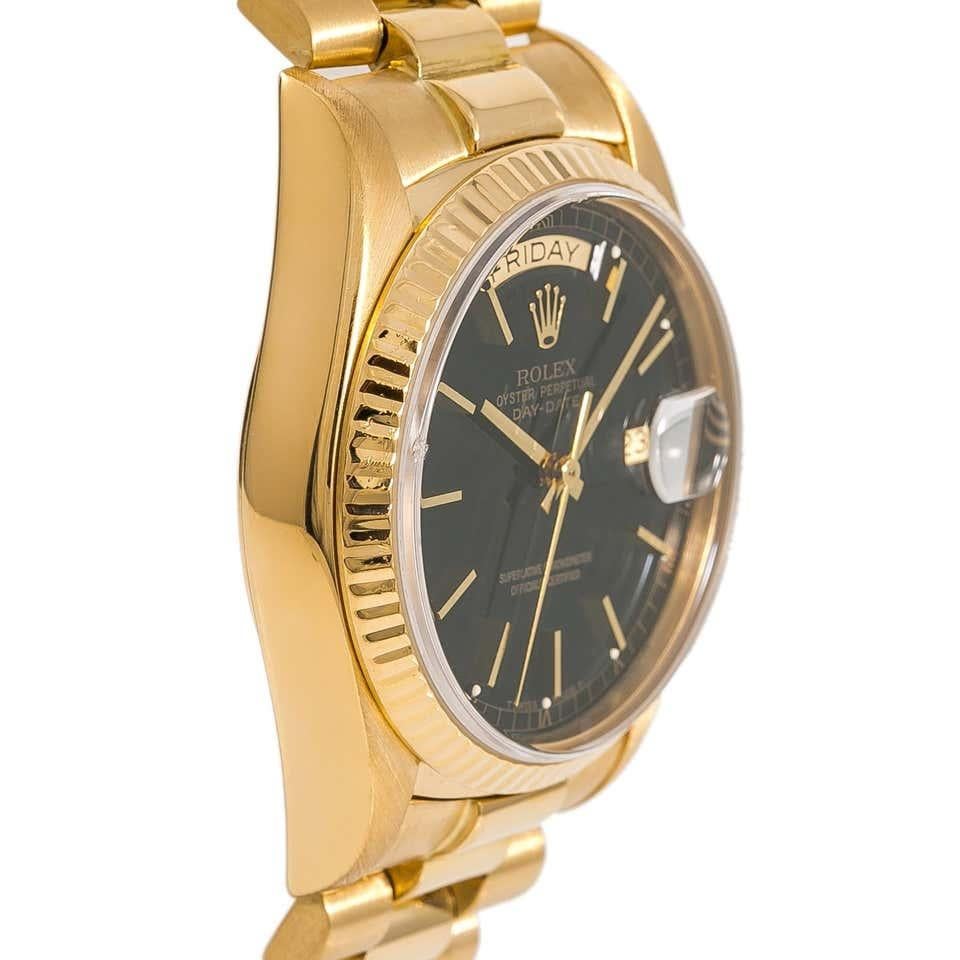 rolex day date gold schwarzes zifferblatt