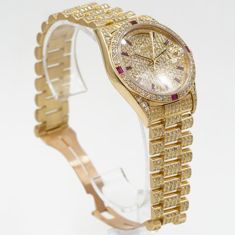 Rolex President 18238 Maßgefertigte Diamanten & Rubine Day-Date 18k Gelbgold 2