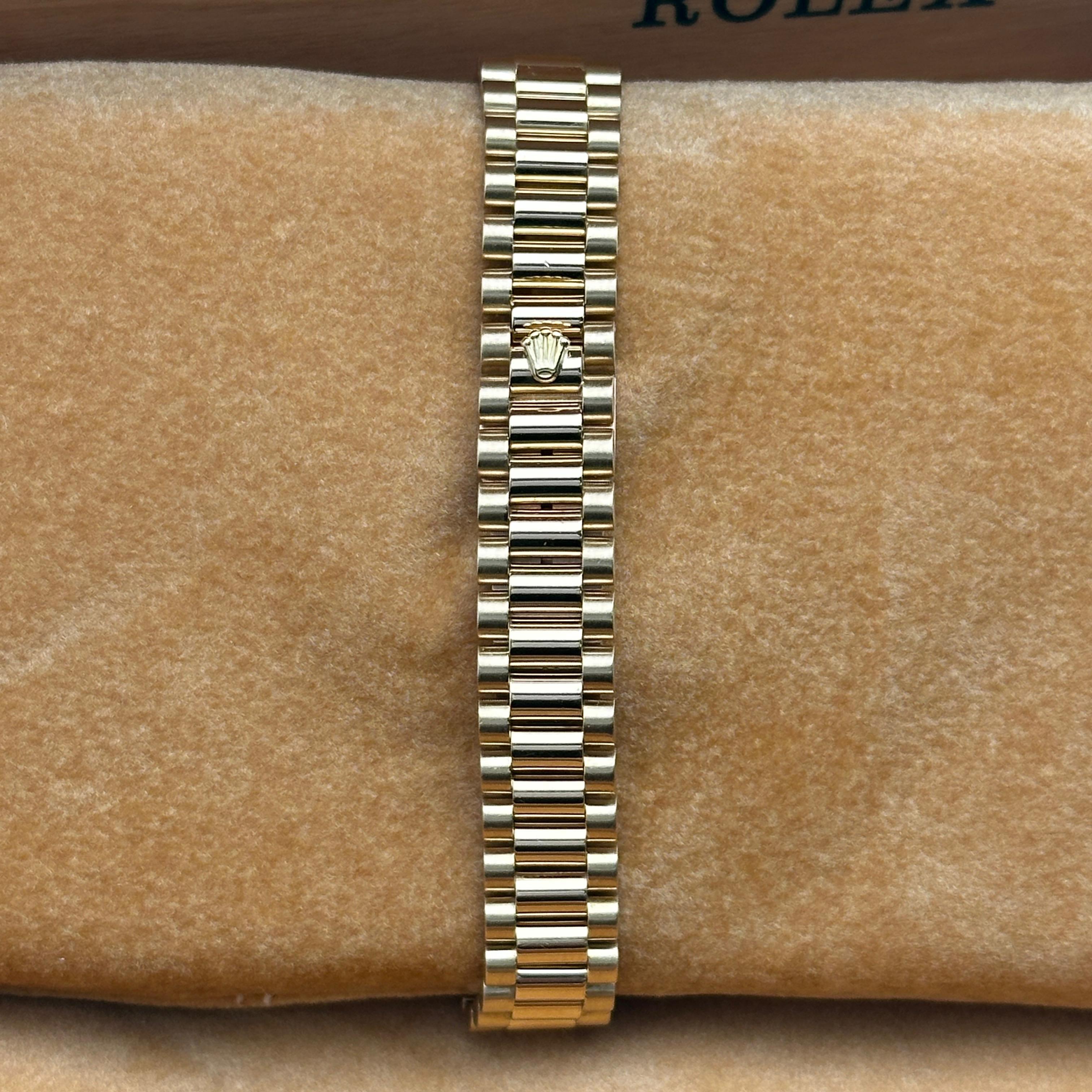 Rolex President 18K Yellow Gold Champagne Diamond Dial Watch 69178G Excellent For Sale 9