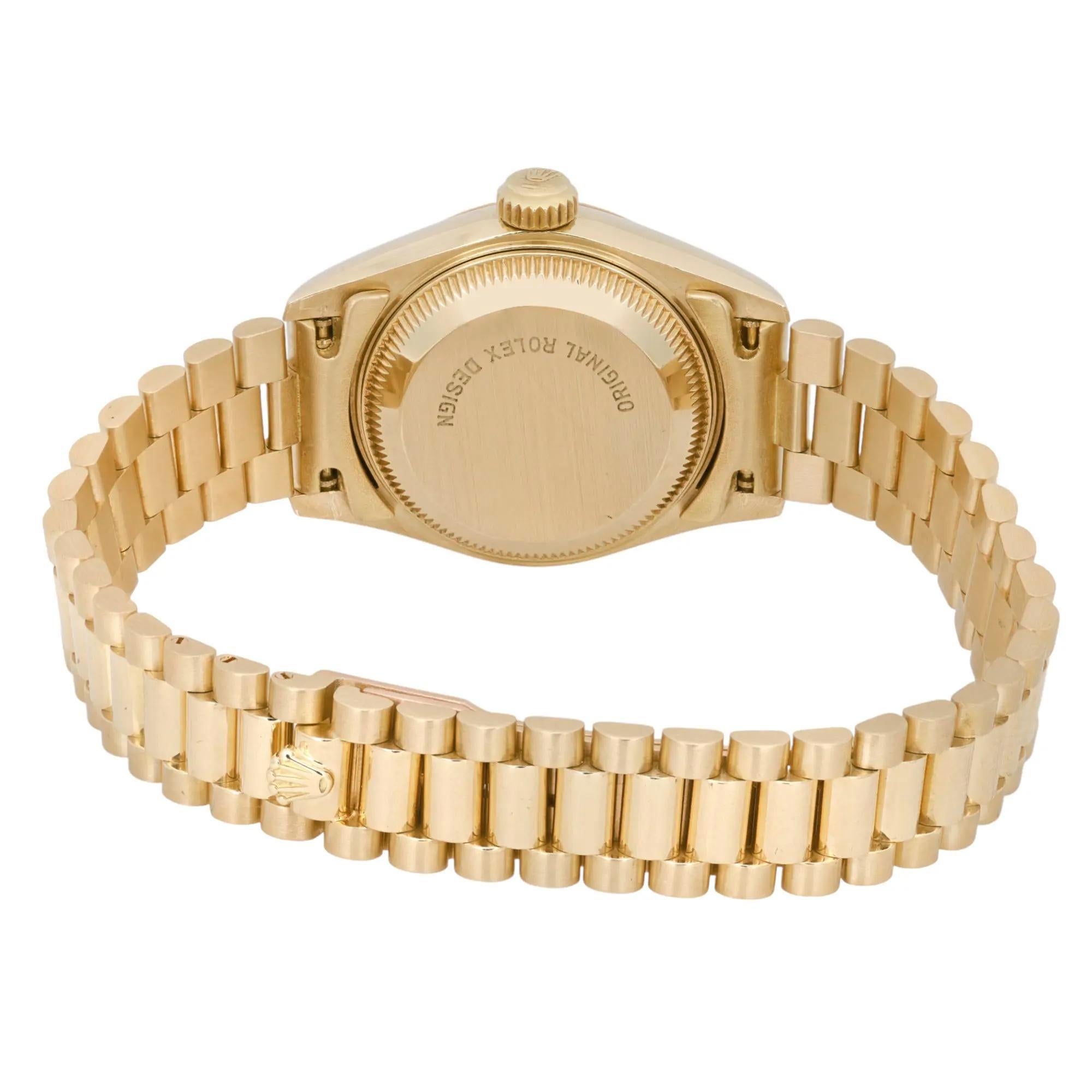 Rolex President 18K Yellow Gold Champagne Diamond Dial Watch 69178G Excellent For Sale 2