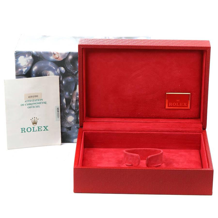 Rolex President 18k Yellow Gold Diamond Ruby Ladies Watch 69188 Box Papers For Sale 5