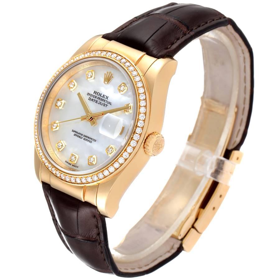 Rolex President 18k Yellow Gold MOP Diamond Dial Mens Watch 116188 In Excellent Condition In Atlanta, GA