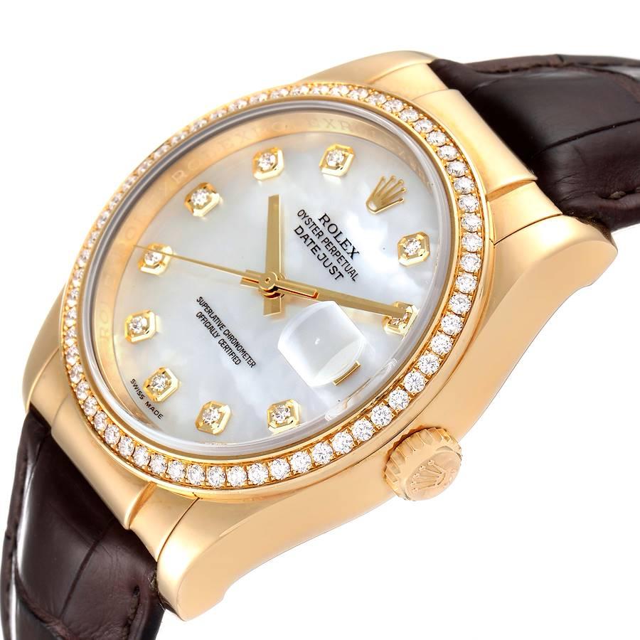 Rolex President 18k Yellow Gold MOP Diamond Dial Mens Watch 116188 1