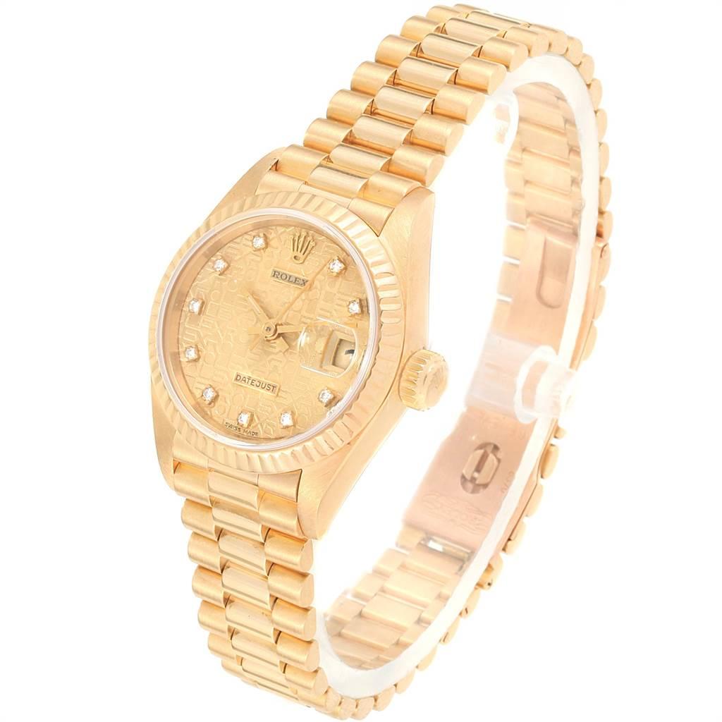 Women's Rolex President 26 Yellow Gold Diamond Ladies Watch 69178 Box Papers