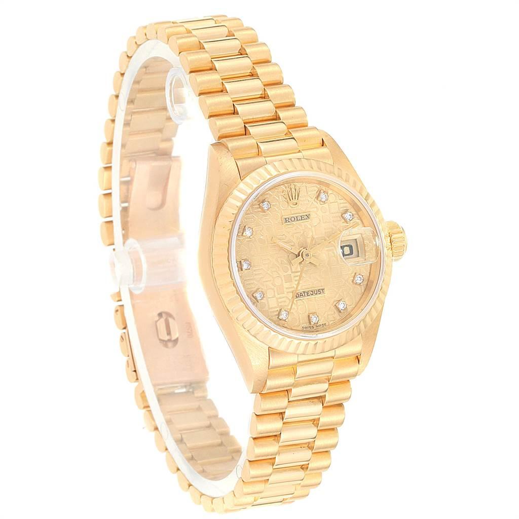 Rolex President 26 Yellow Gold Diamond Ladies Watch 69178 Box Papers 1