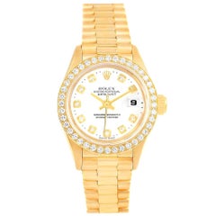 Rolex President 26 Yellow Gold Diamond Ladies Watch 79178 Box Papers
