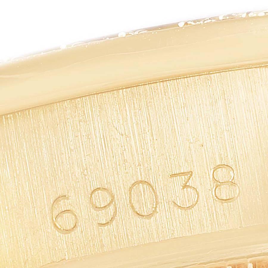 Rolex President 26 Gelbgold Pavé-Diamant-Rubin Damenuhr 69038 im Angebot 4