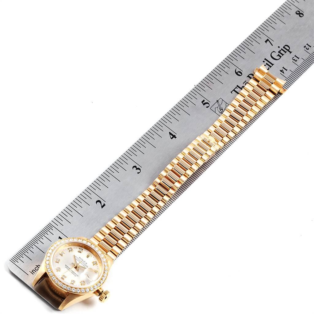 Rolex President Yellow Gold Diamond Ladies Watch 69138 Box Papers For Sale 6