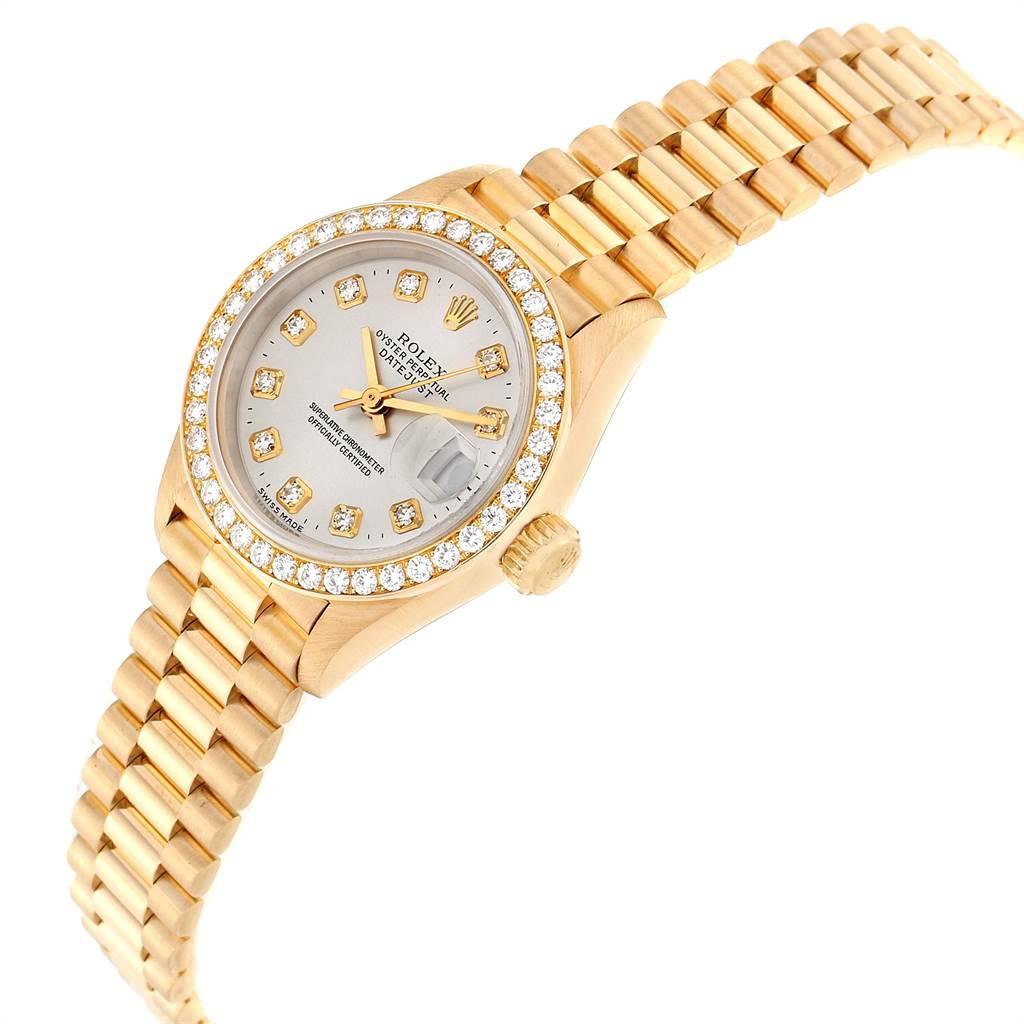 Rolex President Yellow Gold Diamond Ladies Watch 69138 Box Papers For Sale 1