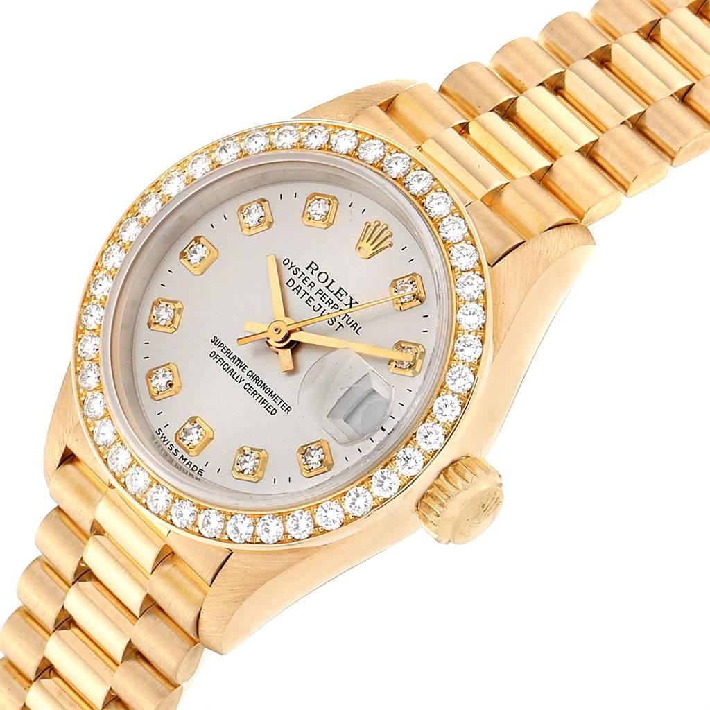 Rolex President Yellow Gold Diamond Ladies Watch 69138 Box Papers For Sale 2