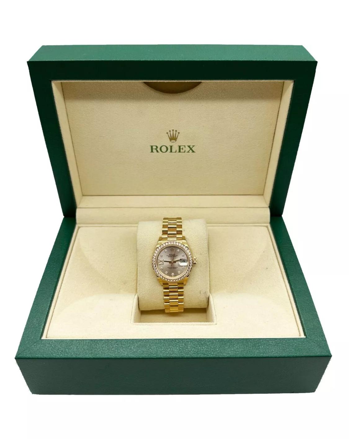 Rolex President 279138RBR Diamonds 18K Gold 28mm Star Shape Dial New Stickers 4
