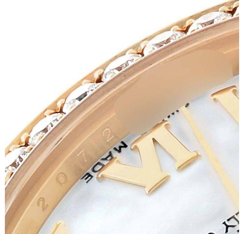 Women's Rolex President 31 Midsize Yellow Gold Mother of Pearl Diamond Watch 178288 Box 