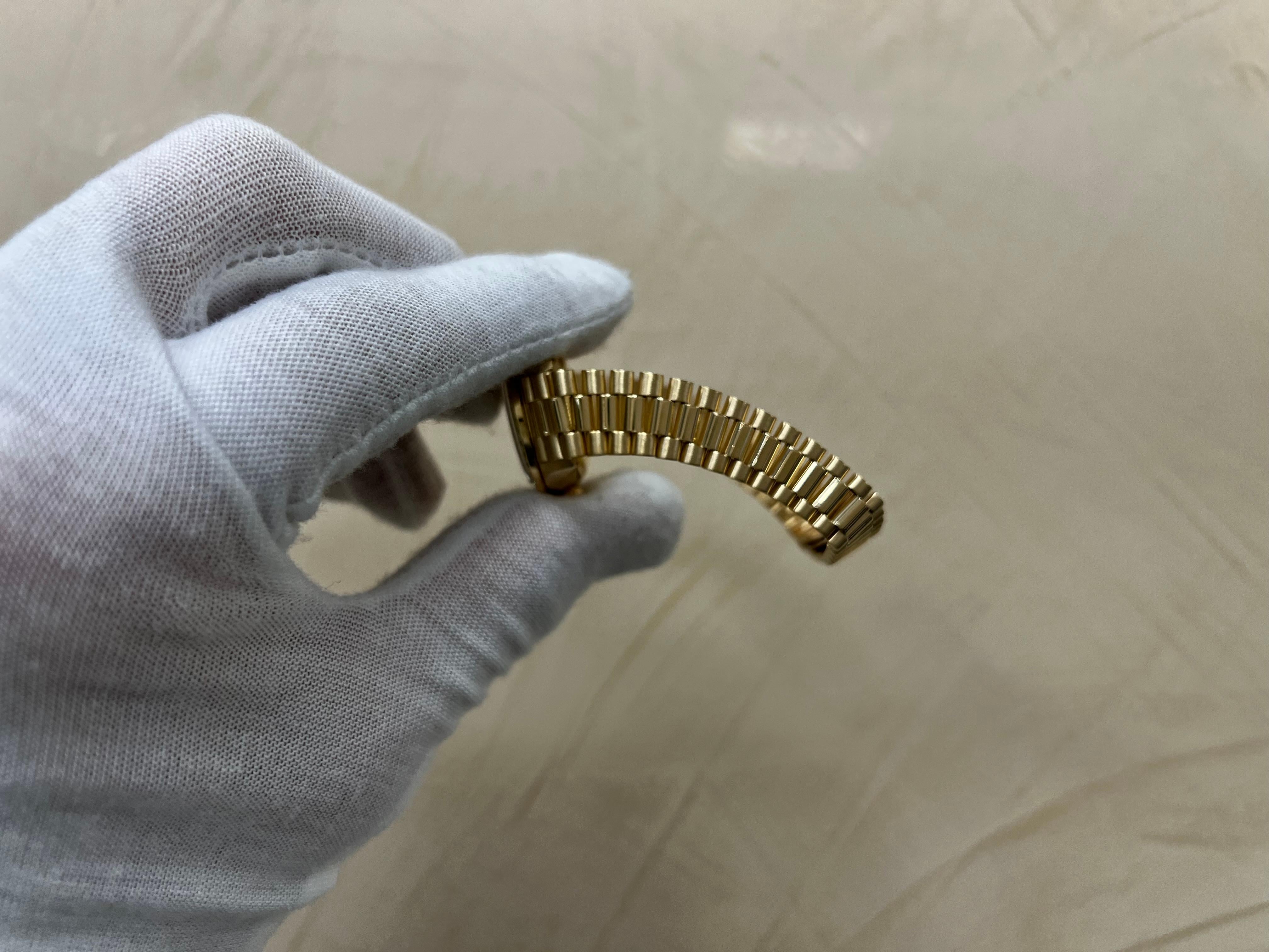 Rolex President 69138 String Diamond Dial Diamond Bezel 18K Gold Box Paper 10