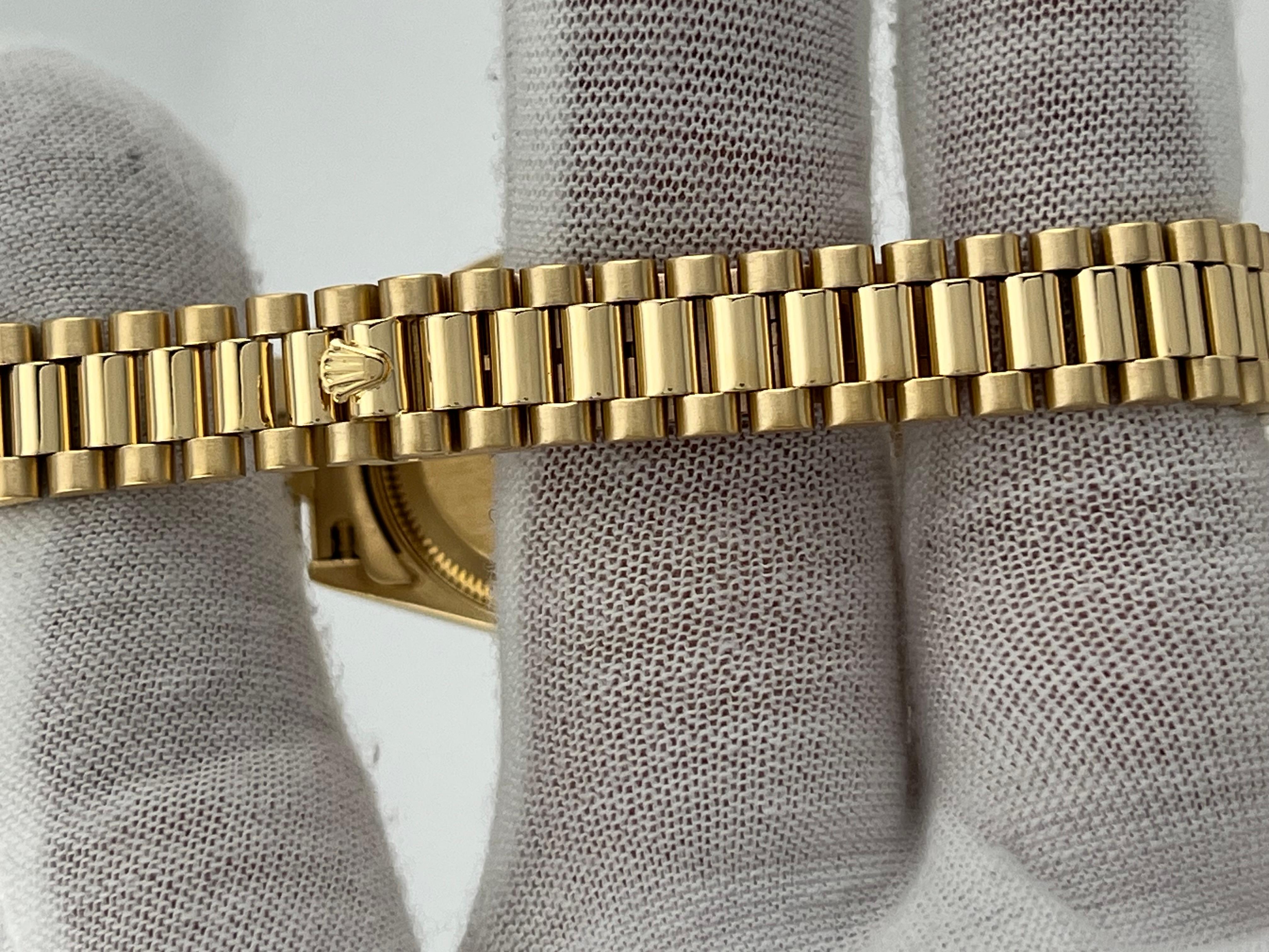 Rolex President 69138 String Diamond Dial Diamond Bezel 18K Gold Box Paper 4