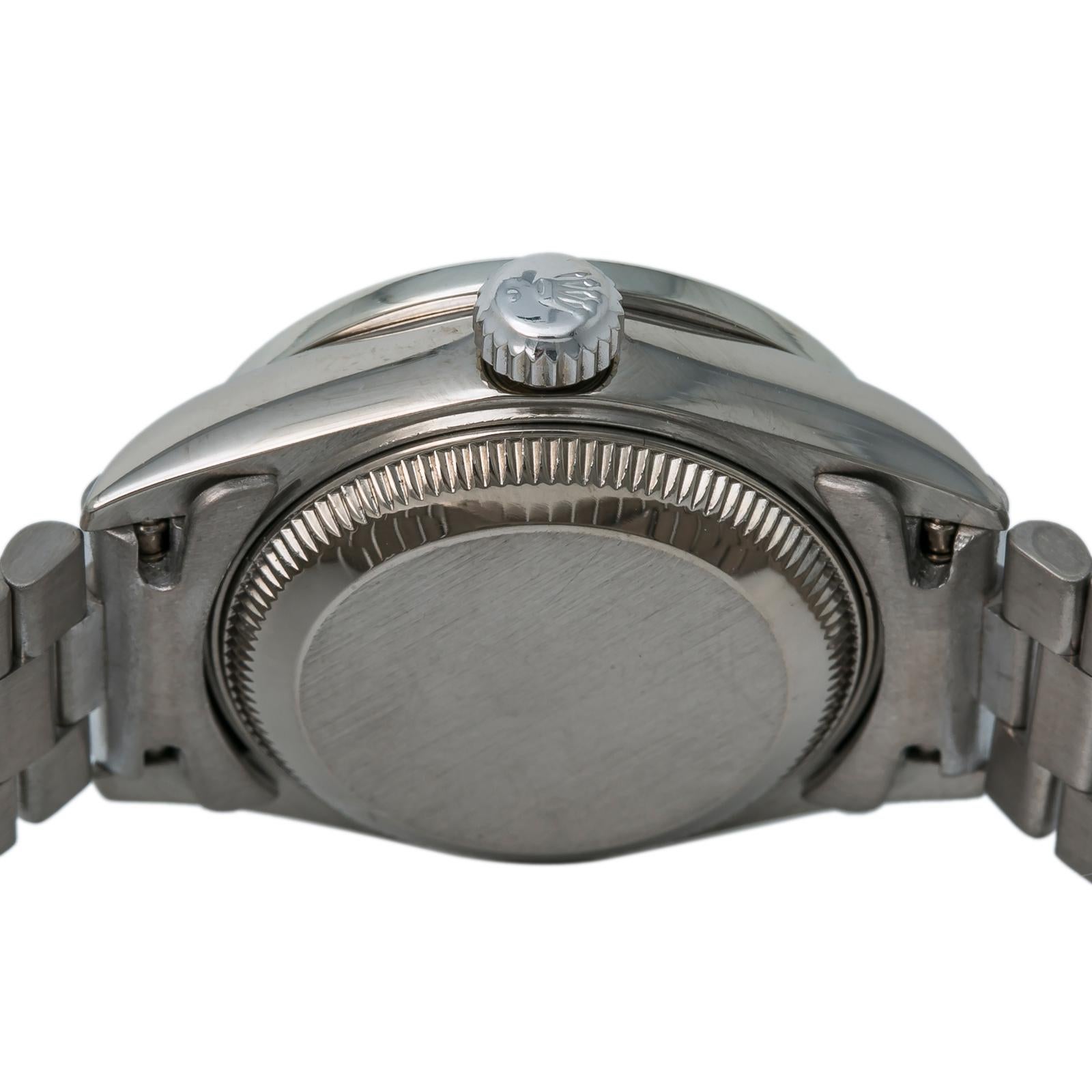 Rolex President 69179 Automatic 18k Solid White Gold Watch Diamond Bezel In Good Condition For Sale In Miami, FL
