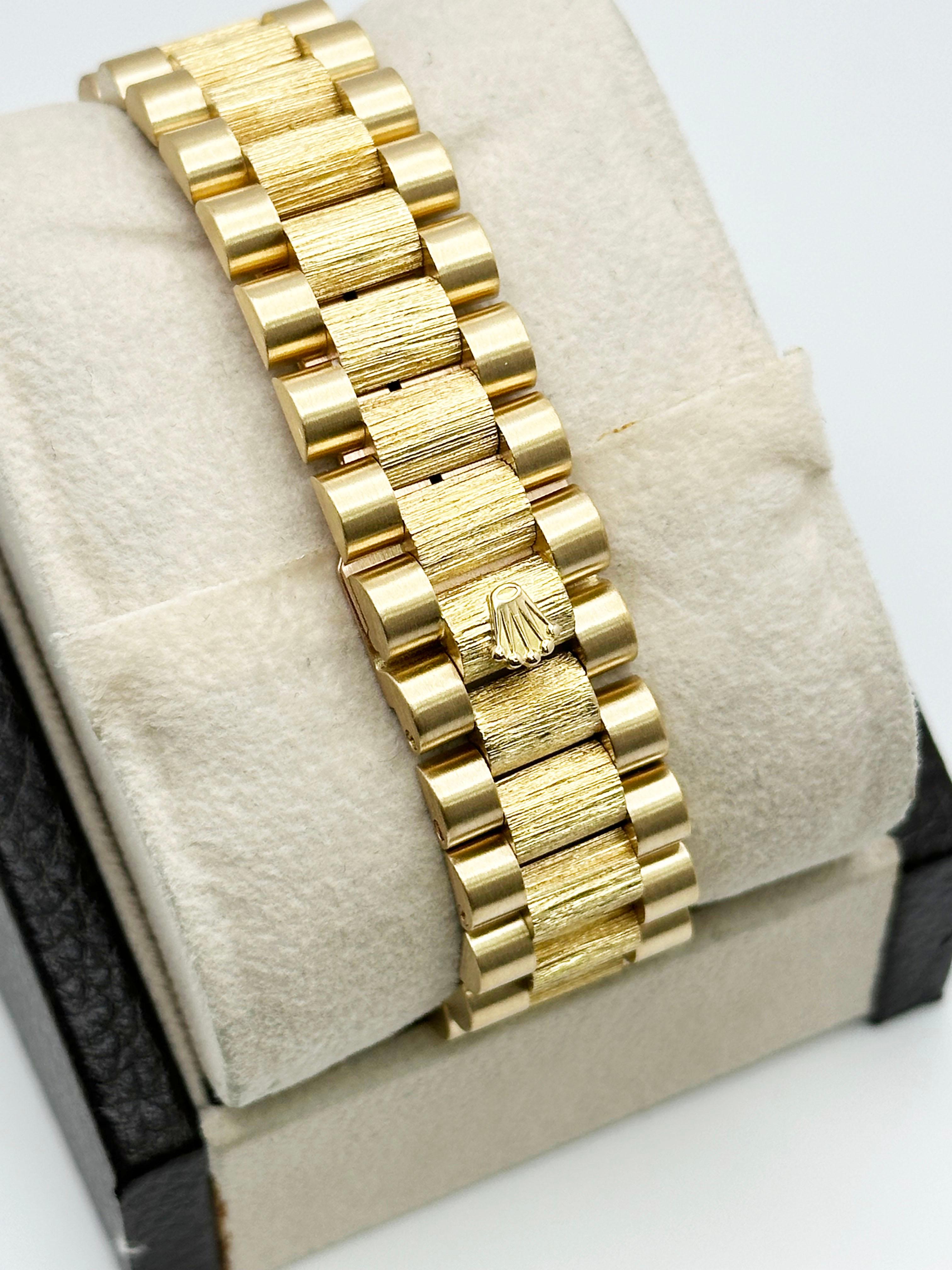 Rolex President Bark Finish 18078 Champagner-Diamant-Zifferblatt Diamant-Lünette 18K Gold 2