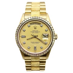 Rolex President Finitura Corteccia 18078 Quadrante Diamante Champagne Lunetta Diamante Oro 18K