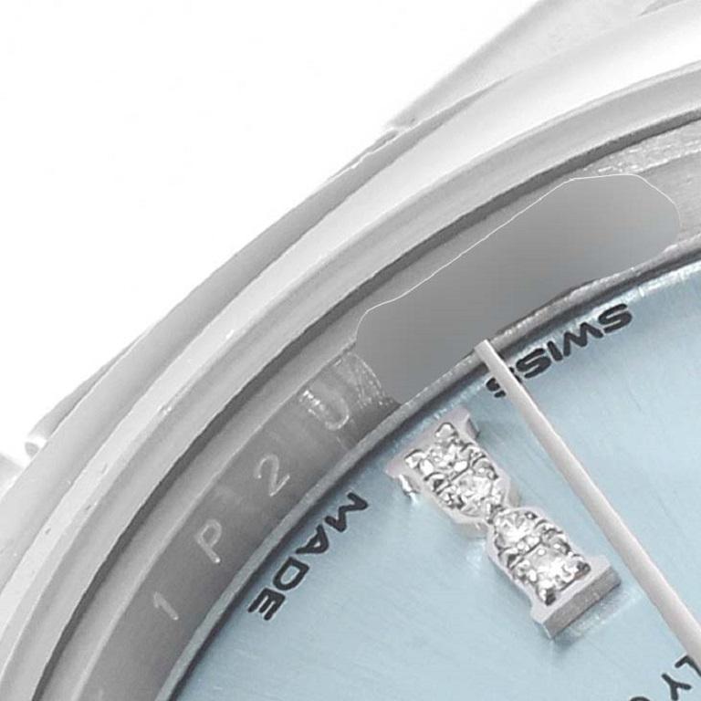 Rolex President Blue Diamond Dial Platinum Ladies Watch 279166 Unworn For Sale 1