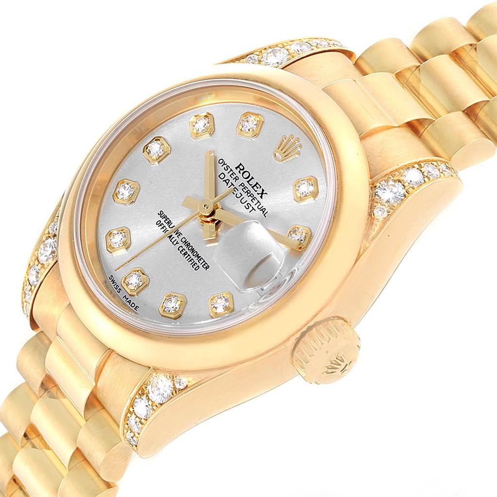 Rolex President Crown Collection 18 Karat Yellow Gold Diamond Watch 179298 In Excellent Condition For Sale In Atlanta, GA