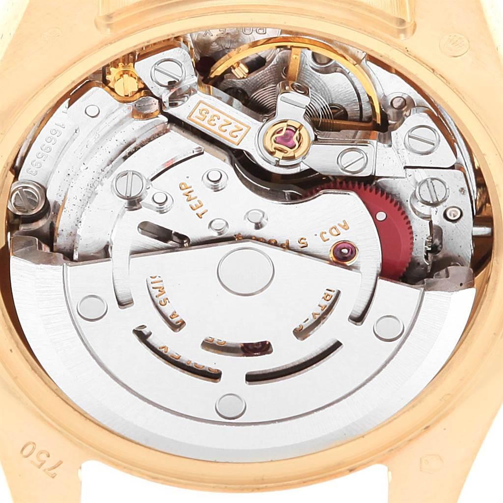 Women's Rolex President Crown Collection 18 Karat Yellow Gold Diamond Watch 179298 For Sale