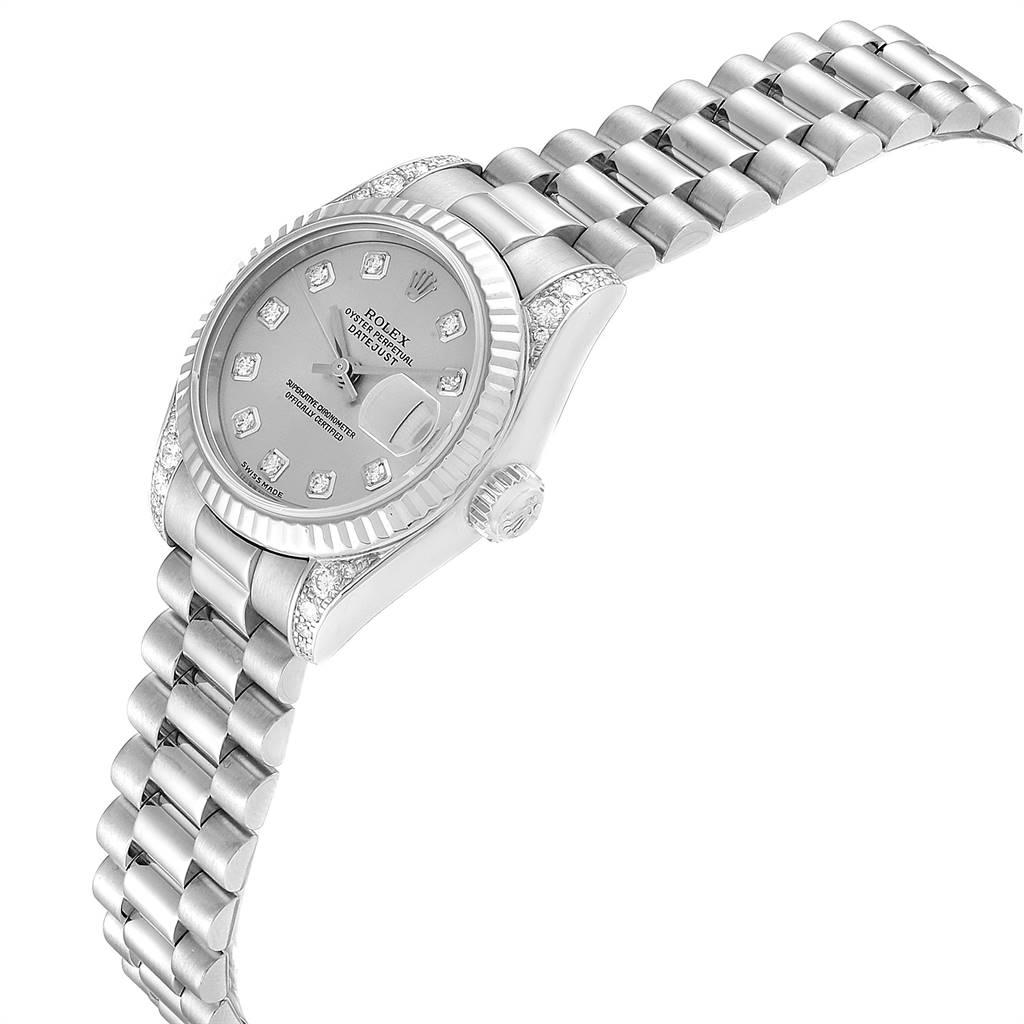 Rolex President Crown Collection White Gold Diamond Ladies Watch 179239 In Excellent Condition For Sale In Atlanta, GA