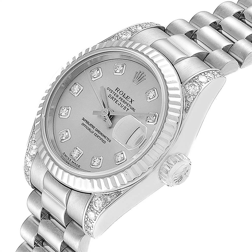 Women's Rolex President Crown Collection White Gold Diamond Ladies Watch 179239 For Sale