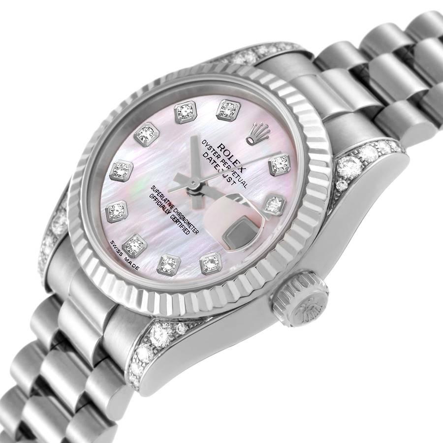 Rolex President Crown Collection Weißgold MOP Diamantuhr 179239 mit Boxpapieren 1