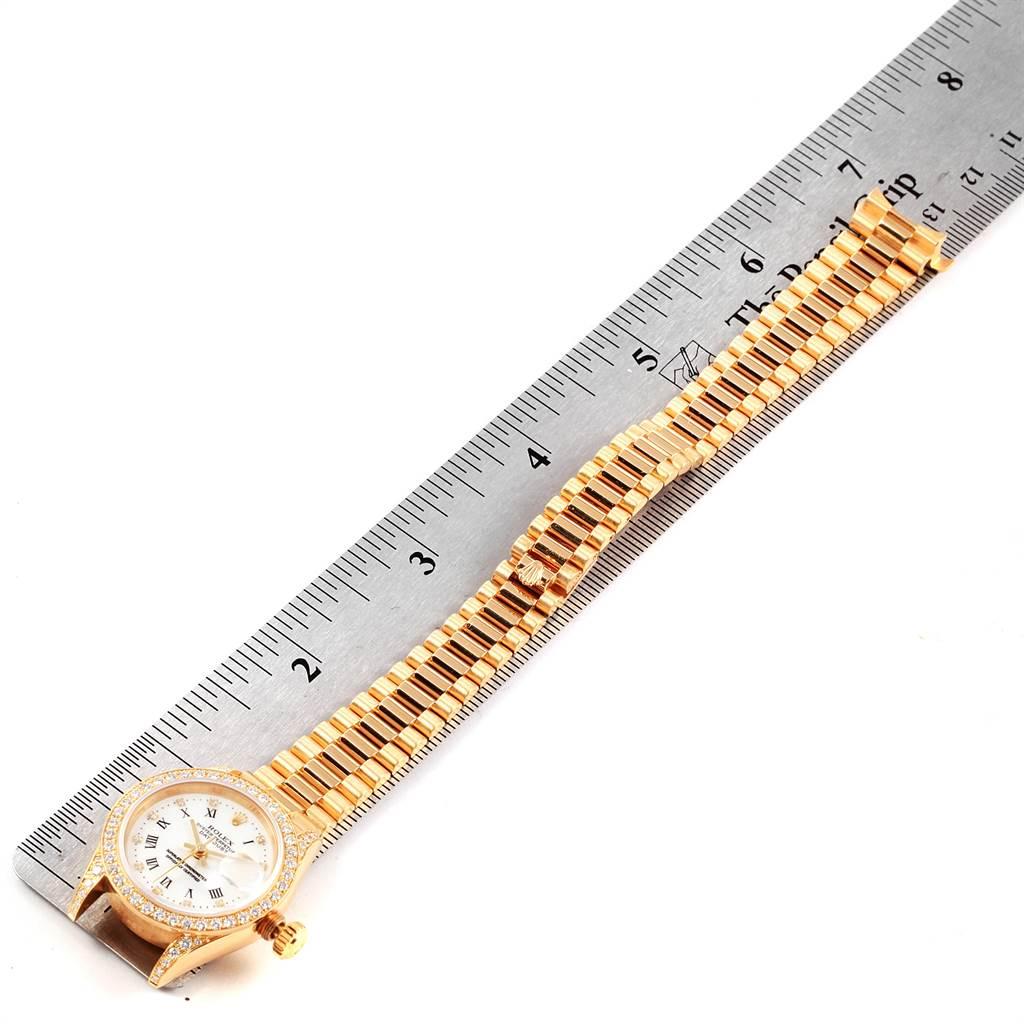 Rolex President Crown Collection Yellow Gold Diamond Ladies Watch 69158 6