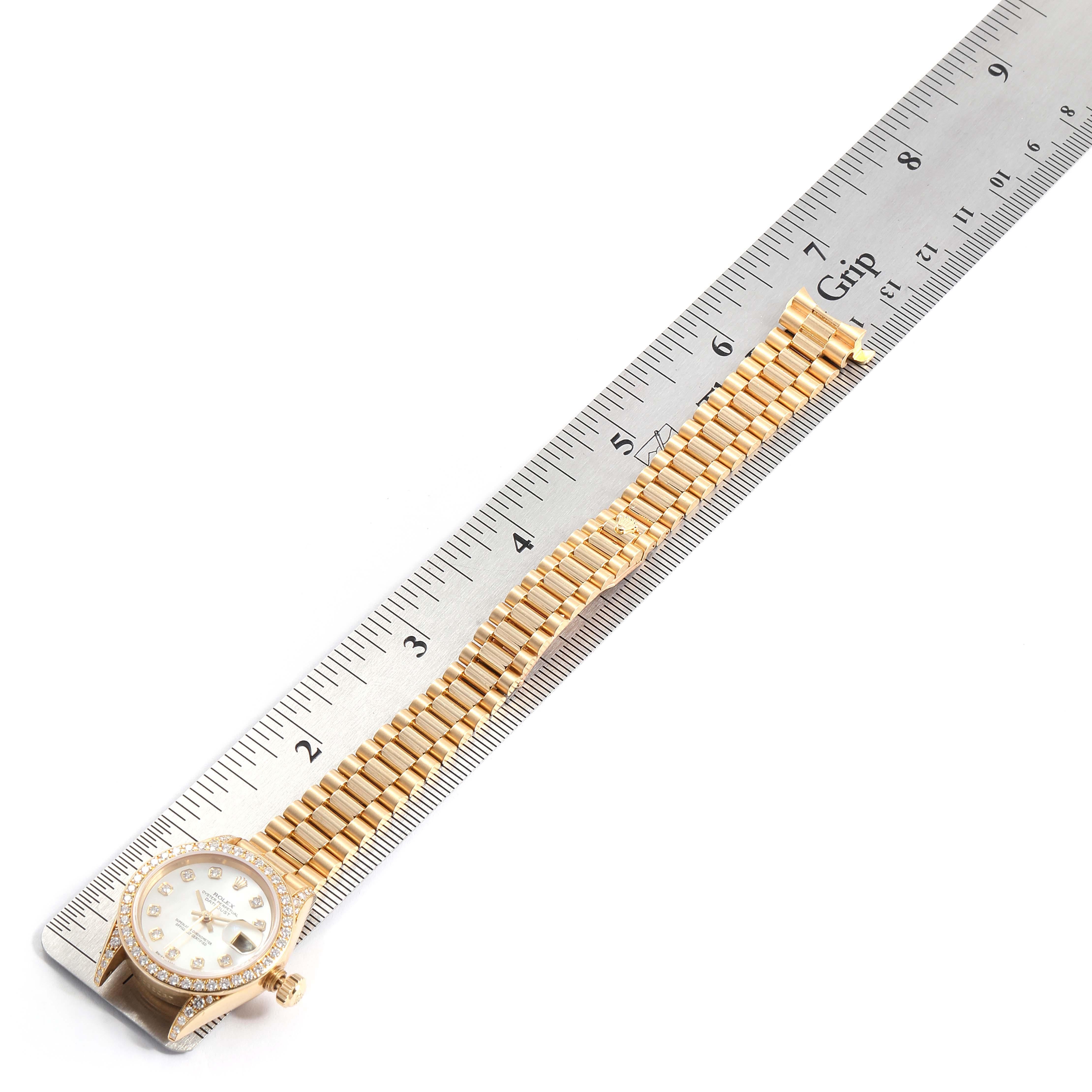 Rolex President Crown Collection Yellow Gold Diamond Ladies Watch 69158 5