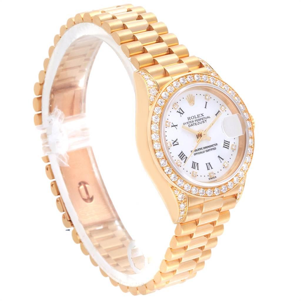 Women's Rolex President Crown Collection Yellow Gold Diamond Ladies Watch 69158