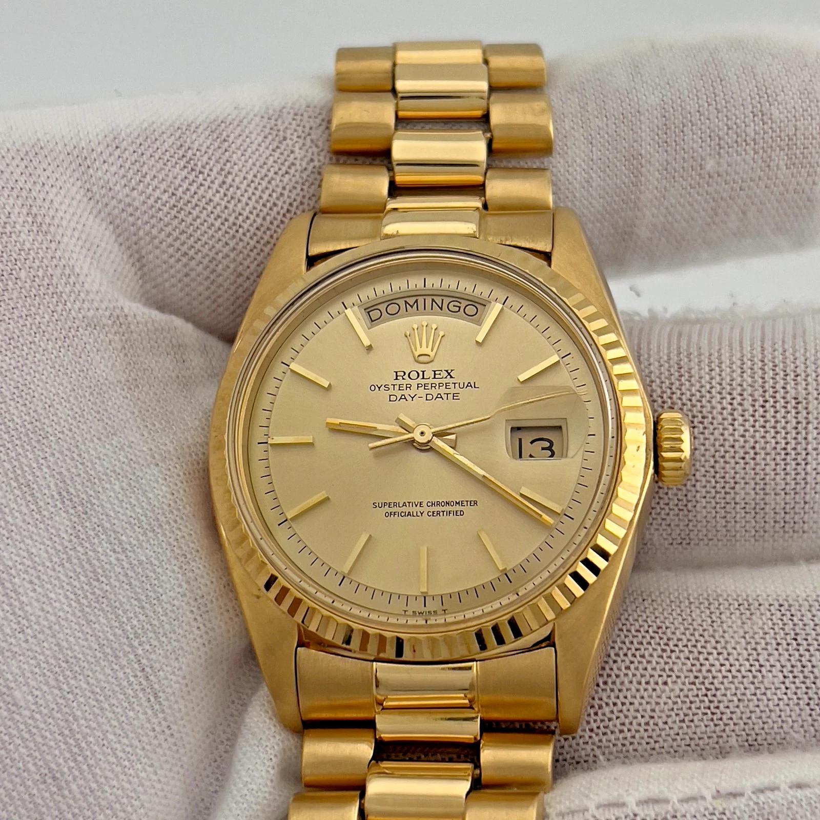 Rolex President Date 1803 36mm Cadran Champagne Or jaune 18k Pour hommes en vente