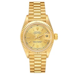 Rolex President Datejust 18 Karat Yellow Gold Ladies Watch 69178