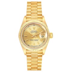 Rolex President Datejust 18 Karat Yellow Gold Ladies Watch 69278 Box Papers