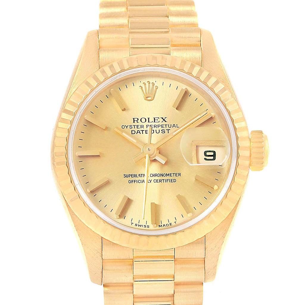 Rolex President Datejust 18 Karat Yellow Gold Ladies Watch 79178 4