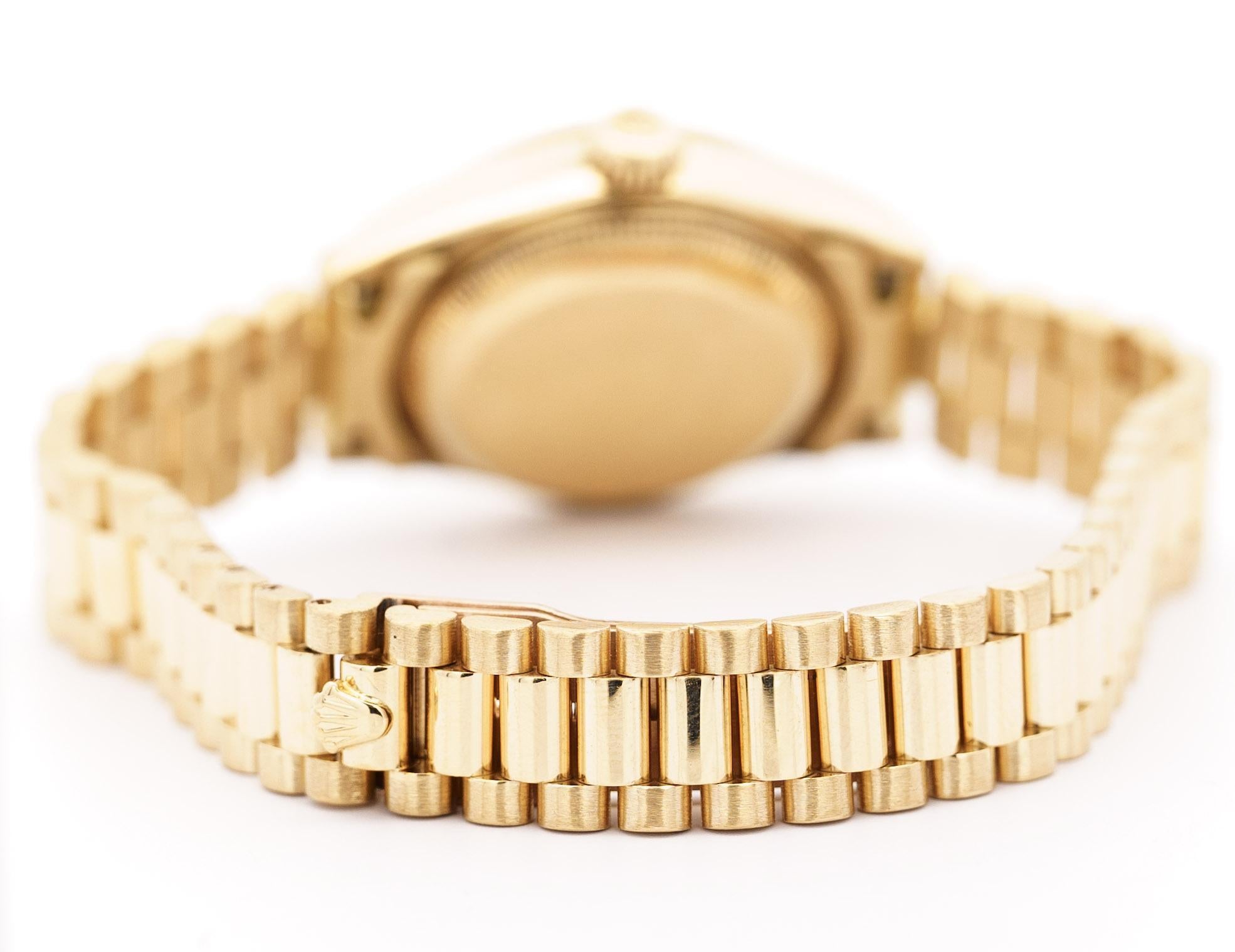 Rolex President Datejust 18k Gold Diamant-Zifferblatt Damenuhr 79178  Box/Papiere im Zustand „Gut“ im Angebot in Miami, FL