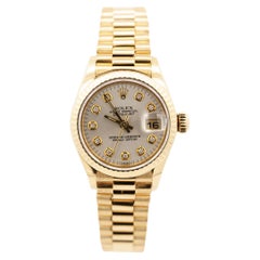 Rolex President Datejust 18k Gold Diamond Dial Ladies Watch 79178  Box/Papers