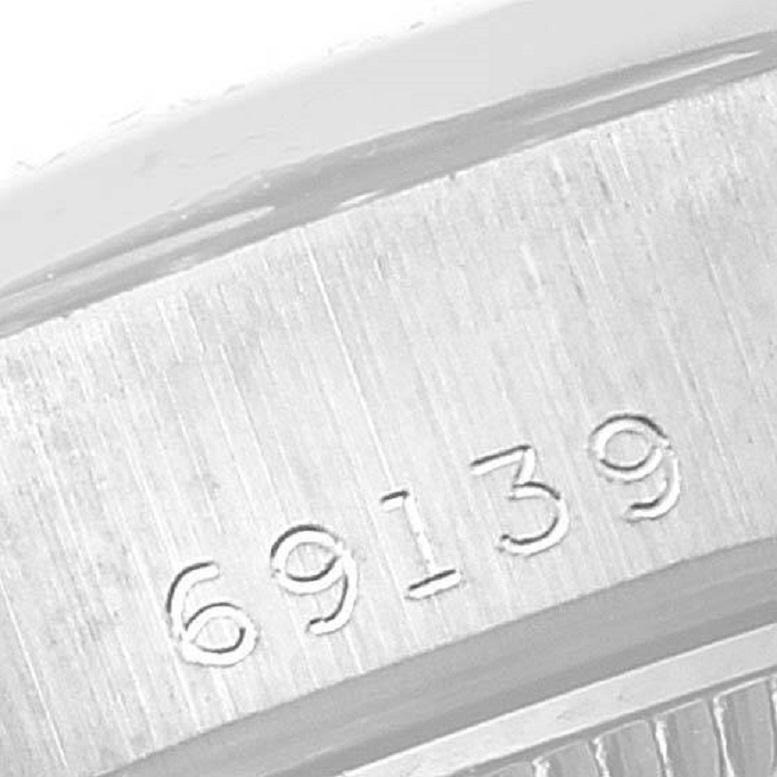 Women's Rolex President Datejust 18k White Gold Diamond Ladies Watch 69139 For Sale